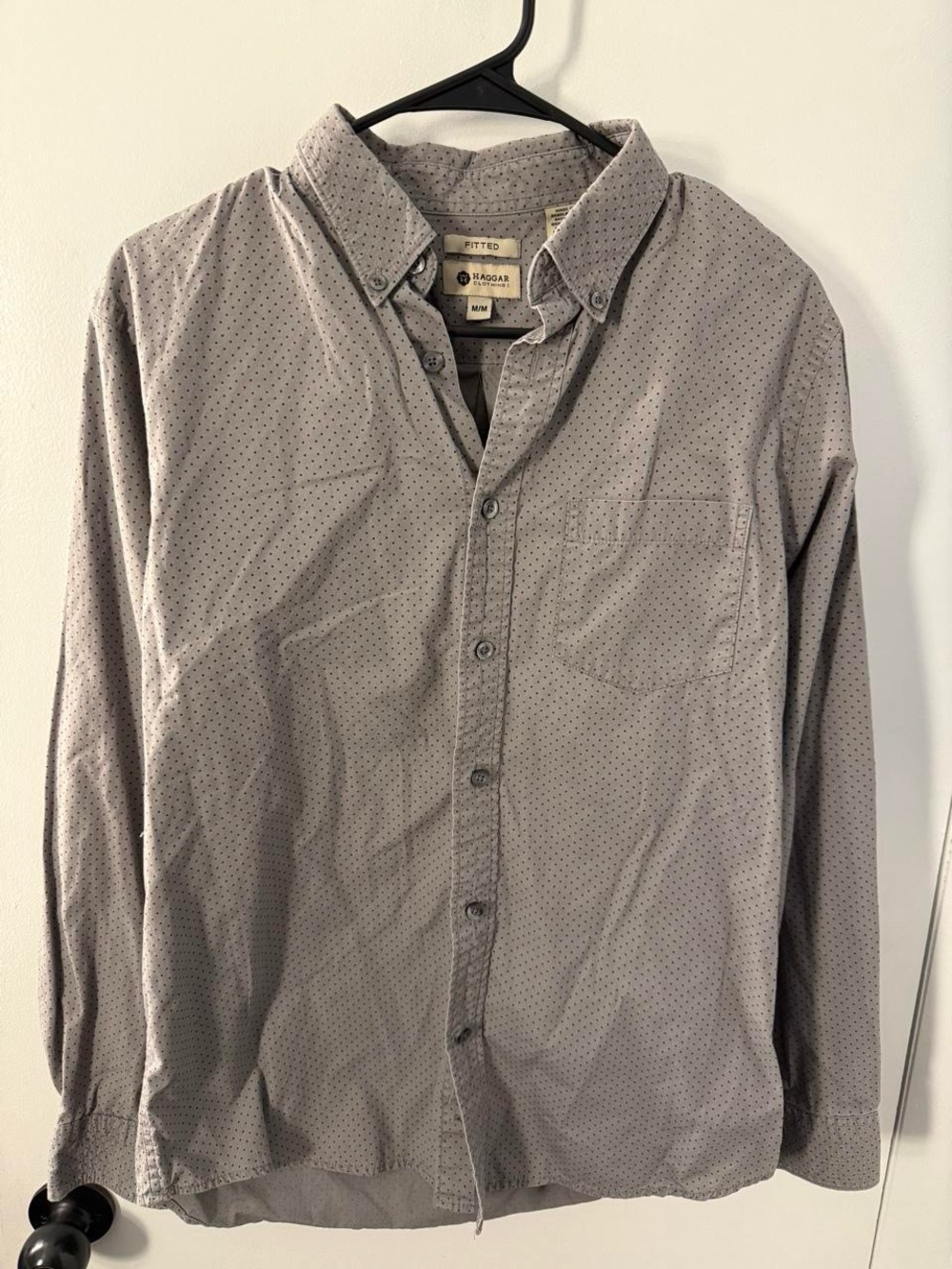 Haggar Men’s Gray Button-Down Shirt